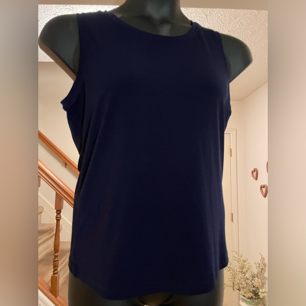 Navy Blue Knit Tank Top - Size Medium